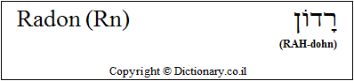 'Radon (Rn)' in Hebrew
